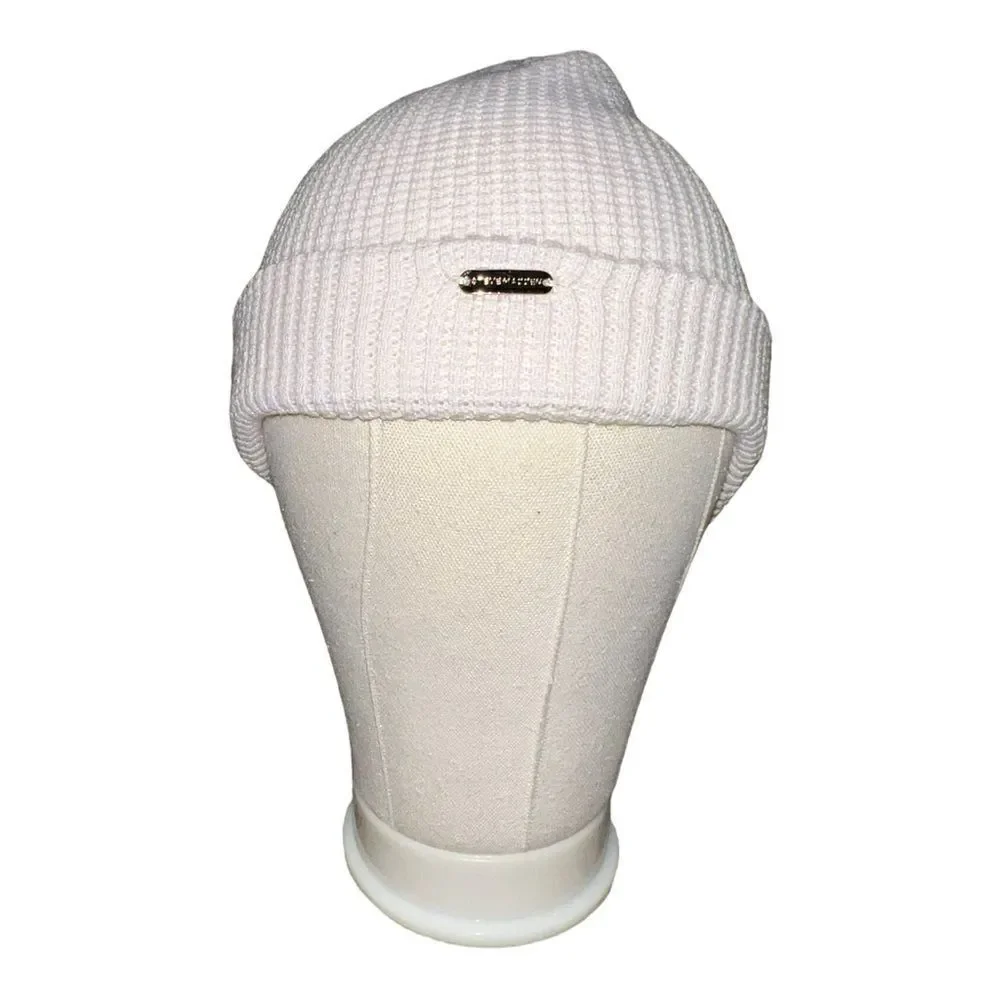 Steve Madden Womens Waffle Knit Beanie Pale Pink One Size New